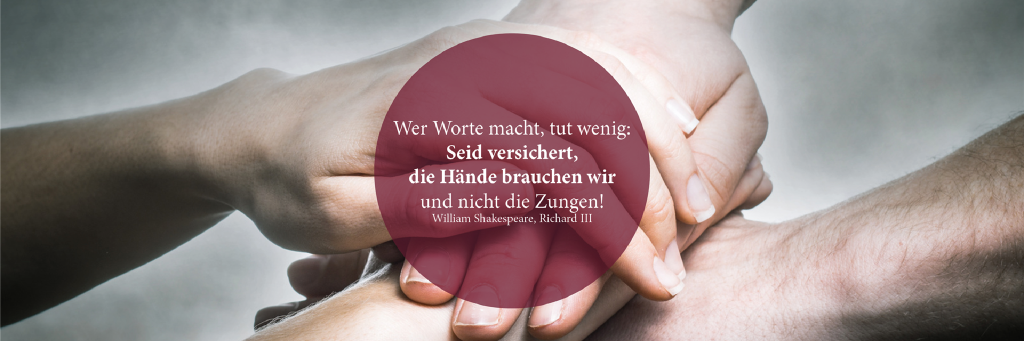 Hands placed on top of each other symbolizing care and support.